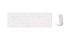 Rapoo 9310M Pack Teclado Ultrafino + Raton Inalambricos - Bluetooth y 2.4GHz - Raton 2400 DPI - Autonomia hasta 12 Meses - Color Blanco