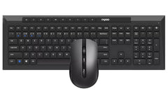 Rapoo 8210M Pack Teclado + Raton Inalambricos - Bluetooth y 2.4GHz - Raton 1600 DPI - Autonomia hasta 12 Meses - Color Negro