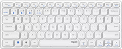 Rapoo E9600M Teclado Compacto Ultafino Inalambrico - Bluetooth y 2.4GHz - Base de Aluminio - Bateria Recargable Ecologica - Color Gris