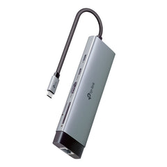TP-Link UH9120C Hub 9 en 1 - Power Delivery 100W - HDMI 4K - Ethernet RJ45 1Gbps - 2xUSB-C - 3xUSB-A - SD - MicroSD - Cable USB-C de 18cm - Aluminio - Color Negro y Gris