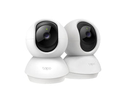 TP-Link Tapo TC71 Pack de 2 Camaras de Seguridad - 2K QHD - WiFi - Resolucion de 3Mpx - Vision Nocturna - Audio Bidireccional - Cancelacion de Ruido - Color Blanco y Negro