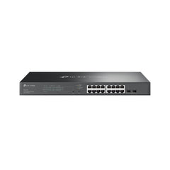 TP-Link Omada SG2218P Switch 18 Puertos - Control de Trafico - 16xRJ45 PoE+ 1Gbps - 2xSFP 1Gbps - Conmutacion 36Gbps - Soporta QOS - Seguridad Avanzada - Carcasa Metalica - Color Negro