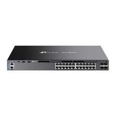 TP-Link Omada SG6428X Switch 28 Puertos - Gestionado - 24xRJ45 1Gbps - 4xSFP 10Gbps - Soporta QOS - Doble Fuente de Alimentacion - Conmutacion hasta 128Gbps - Color Negro