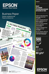 Epson Business Inkjet Papel A4 - 500 Hojas - Gramaje de 80g/m2 - Apto para Impresion a Doble Cara - Color Blanco