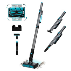 Cecotec Scoba 2100 Twice Aspiradora de Escoba Vertical 2 en 1 - 210W - 20KPa de Succion - Ultraligero - Autonomia hasta 45min - Accesorios Multifuncion - Modos Eco y Turbo - Color Gris y Negro
