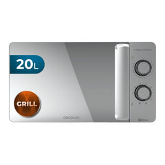 Cecotec Proclean 3160 Mirror Microondas - 700W - Capacidad 20L - Grill de 800W - Tecnologia 3DWave - Modo Descongelar - 6 Niveles - Avisador Acustico - Color Acero