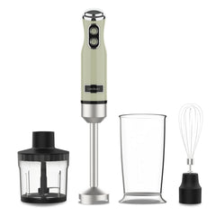 Cecotec Power RetroGreen 1200Max Cream and Crush Batidora de Mano - 1200W - Vaso de 0.5L - Accesorios Multifuncion - Campana Antisalpicadura - 4 Hojas Recubiertas de Titanio - Color Verde Claro