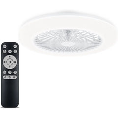 Philips Amigo Flat Fan Ceiling IR RD Ventilador de Techo con Luz LED Hasta 6500K - Aspas Integradas - 20W Ventilador + 42W Luz - Sparkle - Mando a Distancia - Color Blanco