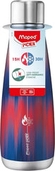 Maped Picnik Botella Isotermica 0.5L - Doble Pared de Acero Inoxidable - Liquidos Calientes hasta 15h, Frios hasta 30h - Color Azul/Rojo