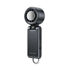 Vention PBC Ventilador de Mano - Velocidad Maxima 13000RPM - Nivel Regulable de 1 a 100 - Funcion Frio - Bateria de 3000mAh - Pantalla LED - Conexion USB-C - Ligero y Compacto - Color Negro