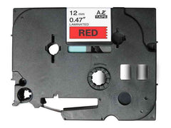 Brother TZe431 Fita Laminada Genérica de Etiquetas - Texto preto sobre fundo vermelho - Largura 12mm x 8 metros
