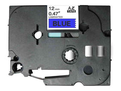 Brother TZe531 Fita Laminada Genérica de Etiquetas - Texto preto sobre fundo azul - Largura 12mm x 8 metros