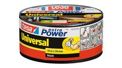 Tesa Extra Power Universal Ruban Adhésif Américain Multi-usages 50mm x 10 Mètres - Fort Pouvoir Adhésif - Se Déchire Facilement à la Main - Résistant aux Intempéries - Couleur Noir