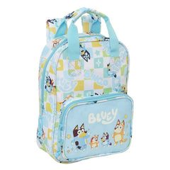 Safta Bluey Ready Mochila Infantil - Tarjeta de Identificacion Personal - Bolsillo Frontal - Hombreras Acolchadas - 20x28x8cm - Color Azul Pastel