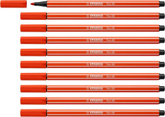 Stabilo Pen 68 Rotulador de Punta de Fibra - Trazo de 1mm aprox. - Tinta con Base de Agua - Color Rojo