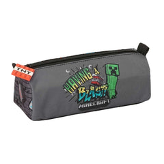 Safta Minecraft Graffiti Portatodo - 1 Compartimento con Cremallera - 21x8x7cm - Color Gris