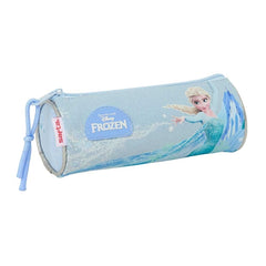Safta Frozen Portatodo Redondo - Cremallera con Tirador - 20x7x7cm - Color Azul Pastel
