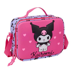 Safta Kuromi Bolsa Isotermica Porta Alimentos - Frontal 3D - Cremallera - Bandolera Ajustable - Asa de Mano - 25x19.5x9cm - Color Magenta