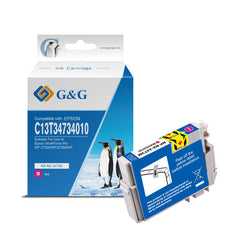 Cartucho de tinta pigmentada genérico magenta G&,G Epson T3473/T3463 (34XL) - Substitui C13T34734010/C13T34634010