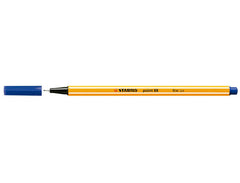 Stabilo Point 88 Rotulador de Punta Fina de Fibra - Trazo de 0.4 mm - Tinta con Base de Agua - Color Azul Oscuro