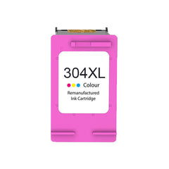 Cartucho de tinta remanufaturado colorido HP 304XL - Mostra o nível de tinta - Substitui N9K07AE/N9K05AE