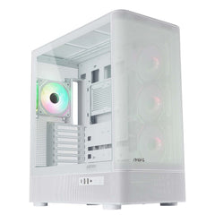 Abysm Danube Sava H500 II Torre ATX - Lateral de Cristal Templado - 3.5" y 2.5" - USB-A, USB-C y Audio - 4 Ventiladores ARGB Instalados - Color Blanco