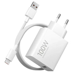 Xiaomi 100W Chargeur Secteur GaN pour Smartphone USB-A 100W + Câble - Identification Intelligente des Appareils - Couleur Blanc