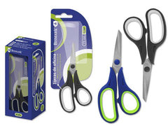 Bismark Tijeras de Oficina Acero Inoxidable 17cm - Empuñadura Ergonomica - Muy Ligeras y Resistentes - Colores Surtidos Aleatorios