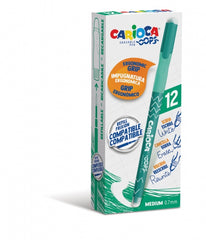 Carioca Oops Esferográfica Apagável - Tinta Termossensível - Pega Ergonómica Triangular - Ponta de Ø 0.7mm - Dupla Borracha - Recargas Compatíveis - Cor Verde
