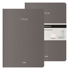 Dohe Officer Cuaderno Notebook A4 40 Hojas Lisas - Papel Ahuesado 90 g/m2 - Tapa en Cartulina 300g/m2 - Color Gris