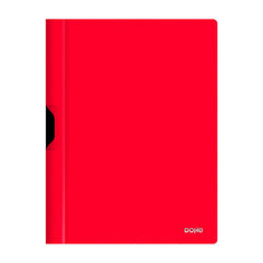 Dohe Dossier con Clip Metalico - Tamaño A4 - Fabricado en Polipropileno Opaco de 350 Micras - Color Rojo