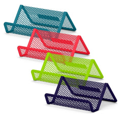 ErichKrause Compass Reef Porte-cartes de Bureau - Acier Inoxydable - Maille Métallique - Couleur Noir