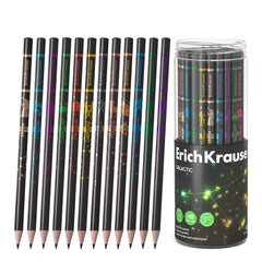 ErichKrause Galactic Crayon Graphite - Mine HB - Corps Rond - Facile à Estomper - Couleurs Assorties