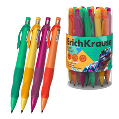 ErichKrause Kiddy Dino Art Lapiseira - Mina HB de 2.0mm - Pega em Borracha - Motivo de Dinossauros - Cores Sortidas