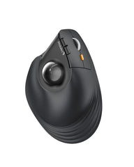 ProtoArc EM05 NL Raton Vertical Trackball Ergonomico Inalambrico - 1600 dpi - Bluetooth + 2.4Ghz - Bateria Recargable - Multidispositivo - Color Negro y Naranja