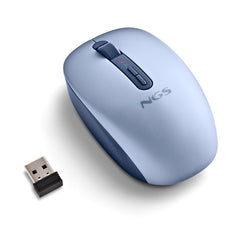 NGS Fog Dual Raton Inalambrico 1600 dpi - Bluetooth 5.2 y 2.4 GHz - 3 Botones - Silencioso - Color Azul