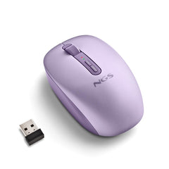 NGS Fog Dual Raton Inalambrico 1600 dpi - Bluetooth 5.2 y 2.4 GHz - 3 Botones - Silencioso - Color Purpura