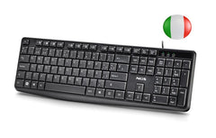 NGS Funky V4 Teclado USB - QWERTY Portugues - 12 Teclas Multimedia - Teclas de Membrana Silenciosas - Inclinacion Ajustable - Cable 1.5m - Color Negro