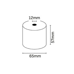 Oqonos Rollo de Papel Termico 57x65x12mm, Libre de BPA, FSC
