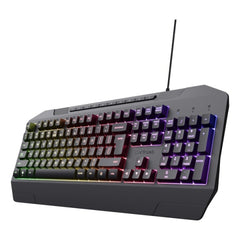 Trust Gaming GXT 836 Evocx Teclado Gaming USB - 12 Teclas Multimedia - Antighosting - Iluminacion LED - Color Negro