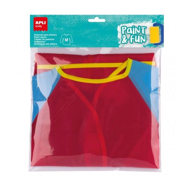 Apli Delantal/Bata para Pintura - Talla M - Bolsillo para Herramientas - Cierre Velcro Posterior - Ideal para Ni�os de 3 a 5 A�os