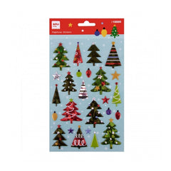 Apli Bolsa de Pegatinas Navide�as de Arboles de Navidad - Detalles Metalizados - Adhesivo Permanente - Ideal para Scrapbooking y Decoracion - Estimula Creatividad y Psicomotricidad Infantil