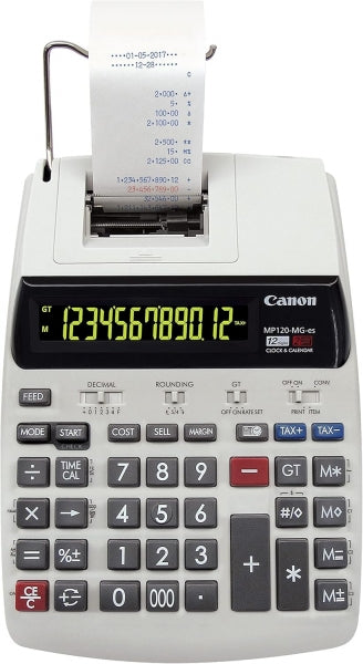 Canon MP120-MG-ES Calculadora de Impresion con Pantalla LCD de 1 Linea 12 Digitos - Impresion en Negro y Rojo - Dise�o de Teclado Espacioso