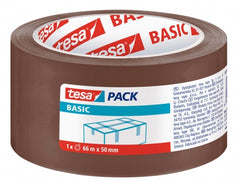 Tesa Basic Emballage Seal 50 mm x 66 mètres - Fabriqué en polypropylène - Adhésif écologique - Couleur Marron
