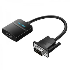 Conversor Vention VGA Macho para HDMI Fêmea - 0,5m - Cor Preta