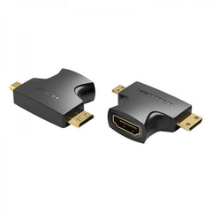 Adaptador Vention HDMI fêmea para micro HDMI macho - Mini HDMI macho - cor preta