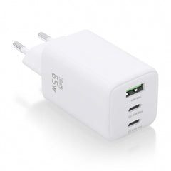 Carregador Aisens Gan USB-C 65W - Alta eficiência energética - Tecnologia AI - Carregamento rápido e seguro - 3 portas USB - Compatível com vários dispositivos