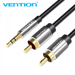 Conector de cabo estéreo Vention 3,5 macho para 2x RCA macho - 2m - cor preta