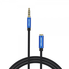 Cabo de extensão de áudio Vention TRSS 3,5 mm macho para fêmea - 1,5 m - trançado de algodão - alumínio azul