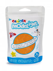 Carioca Modelight Pack de Pâte de Moulage Super Légère - Elastique et Malléable - Sèche à l'Air - Ne salit pas les Mains - Réutilisable à l'Eau - Couleur Orange